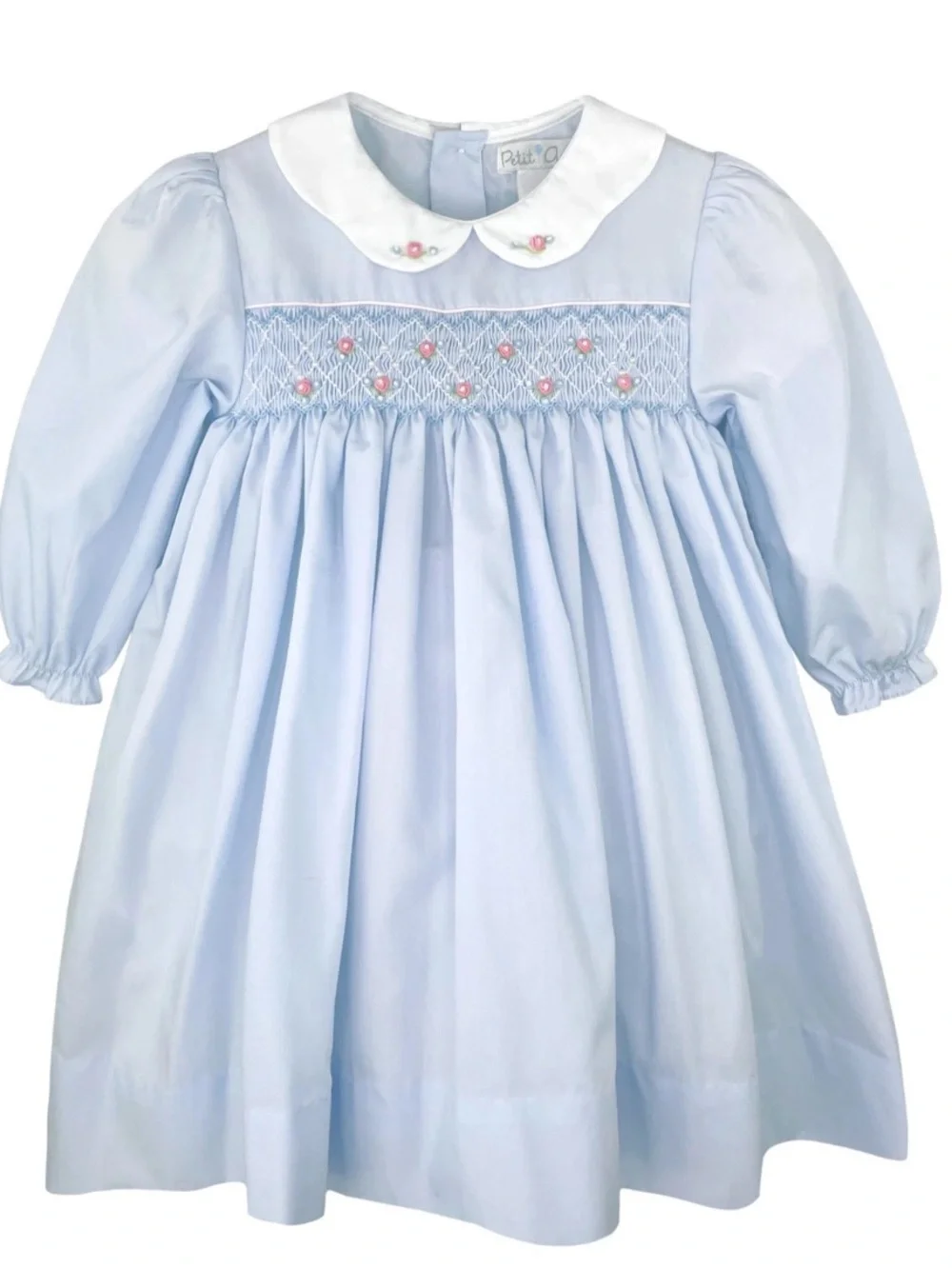 NWT Petit Ami Blue Smocked Bishop Baby 2pc Dress 24 Months 24M Girls Heirloom
